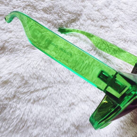 Cerise Bright Green Mirrored Sunglasses - Picture 9 of 15
